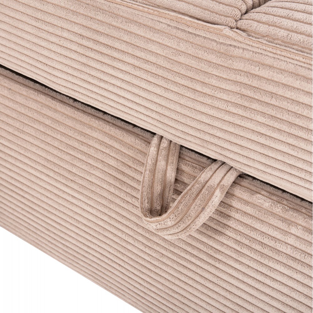 Γωνιακός καναπές-κρεβάτι "ALDO" με αριστερή γωνία από mdf/ύφασμα σε μπεζ χρώμα 256x159x87