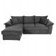 Γωνιακός καναπές-κρεβάτι "ALDO" με αριστερή γωνία από mdf/ύφασμα σε ανθρακί χρώμα 256x159x87
