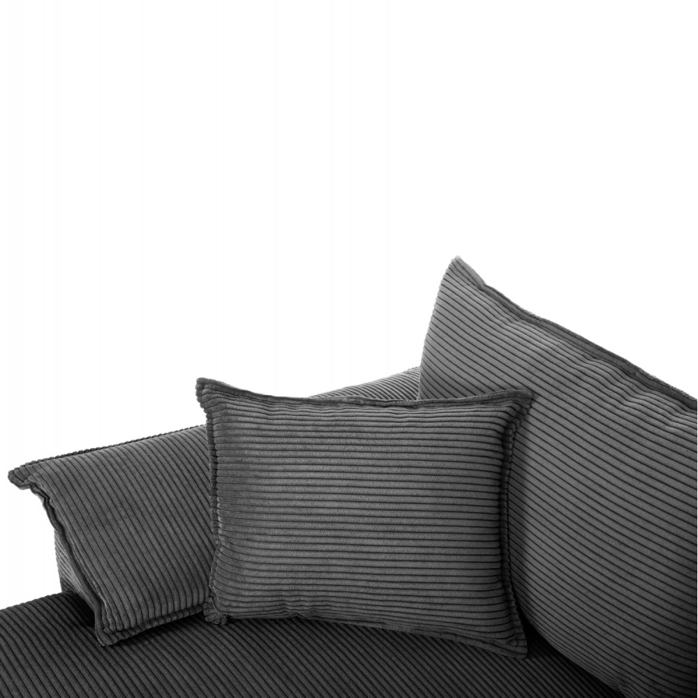 Γωνιακός καναπές-κρεβάτι "ALDO" με αριστερή γωνία από mdf/ύφασμα σε ανθρακί χρώμα 256x159x87