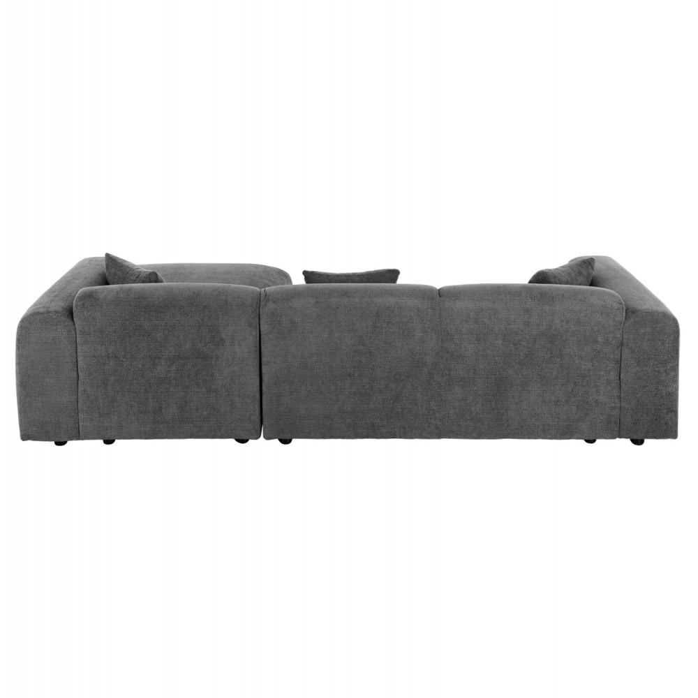 Γωνιακός καναπές "BRICKEN" με δεξιά γωνία από mdf/ύφασμα σε ανθρακί χρώμα 282x160x72