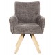 Πολυθρόνα "GAZER" από ύφασμα/rubberwood σε γκρι/φυσικό χρώμα 66x63x91