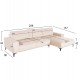 Γωνιακός καναπές "NOA" με δεξιά γωνία από mdf/ύφασμα σε εκρού χρώμα 288x157x80