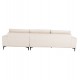 Γωνιακός καναπές "NOA" με δεξιά γωνία από mdf/ύφασμα σε εκρού χρώμα 288x157x80