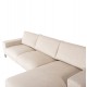 Γωνιακός καναπές "NOA" με δεξιά γωνία από mdf/ύφασμα σε εκρού χρώμα 288x157x80