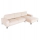 Γωνιακός καναπές "NOA" με δεξιά γωνία από mdf/ύφασμα σε εκρού χρώμα 288x157x80