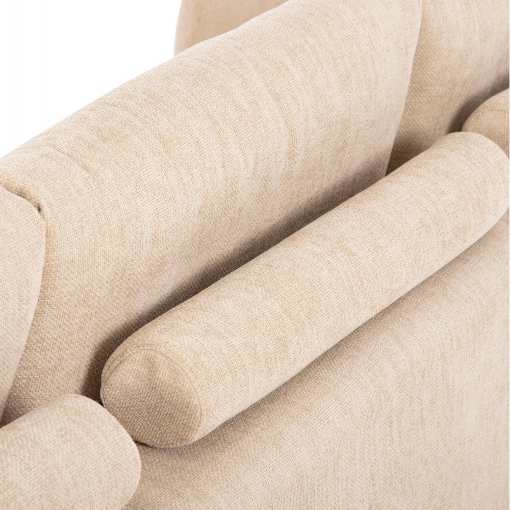 Γωνιακός καναπές "COVEN" με δεξιά γωνία από ξύλο/ύφασμα σε μαύρο/εκρού χρώμα 298x208x85