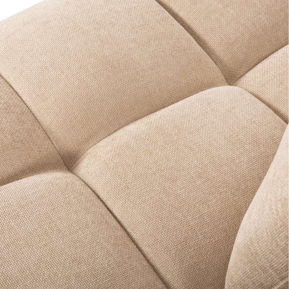 Γωνιακός καναπές "COVEN" με δεξιά γωνία από ξύλο/ύφασμα σε μαύρο/εκρού χρώμα 298x208x85