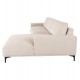 Γωνιακός καναπές "NOA" με αριστερή γωνία από mdf/ύφασμα σε εκρού χρώμα 288x157x80