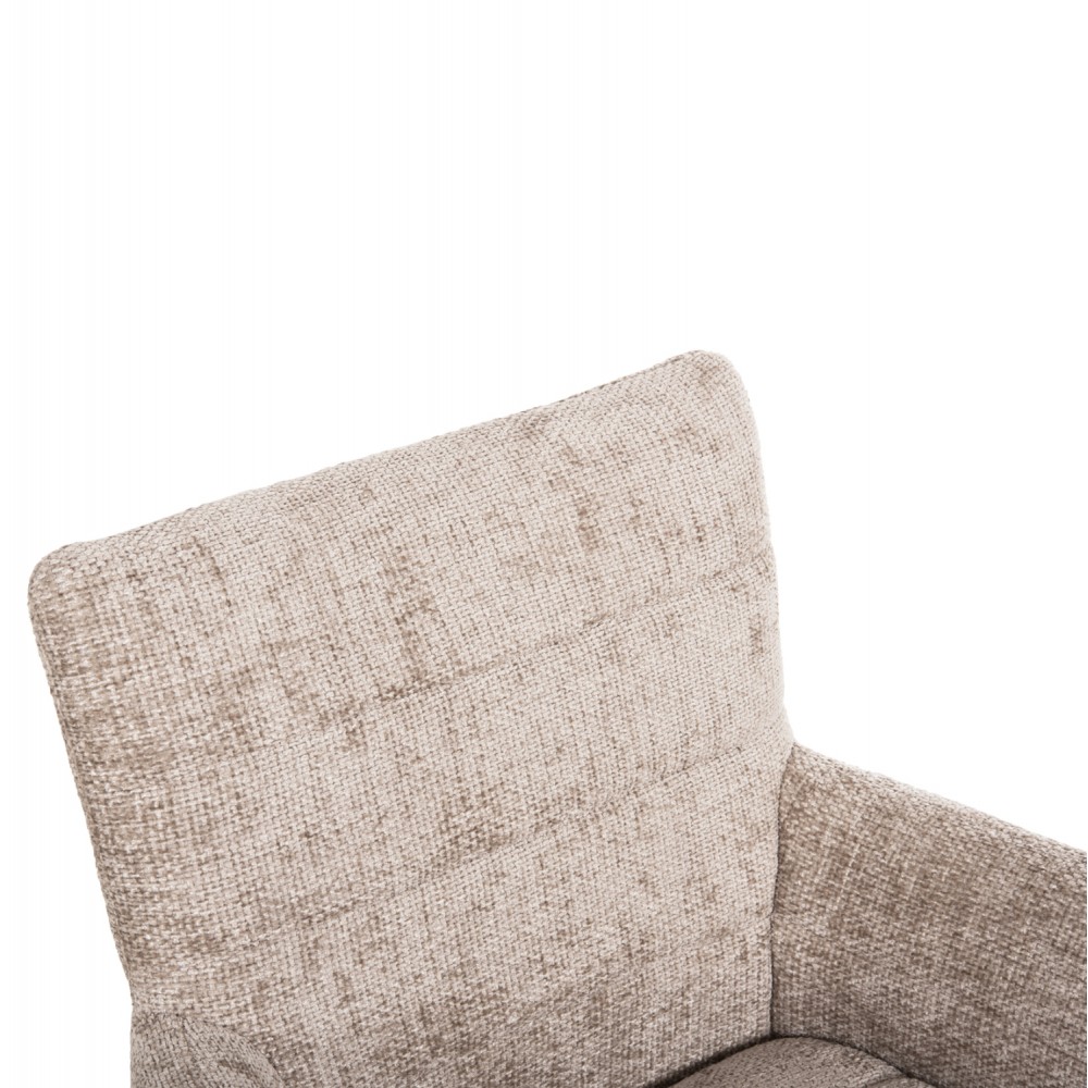 Πολυθρόνα "GAZER" από ύφασμα/rubberwood σε μπεζ/φυσικό χρώμα 66x63x91