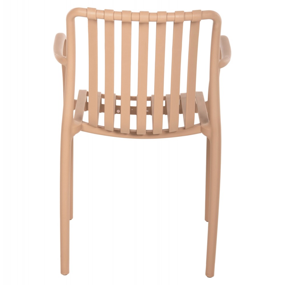 Πολυθρόνα εξωτερικού χώρου από πολυπροπυλένιο σε χρώμα καπουτσίνο 55x55x81