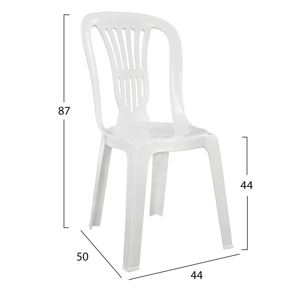 Καρέκλα "ΒΙΕΝΝΗΣ" πλαστική σε λευκό χρώμα 44x50x87