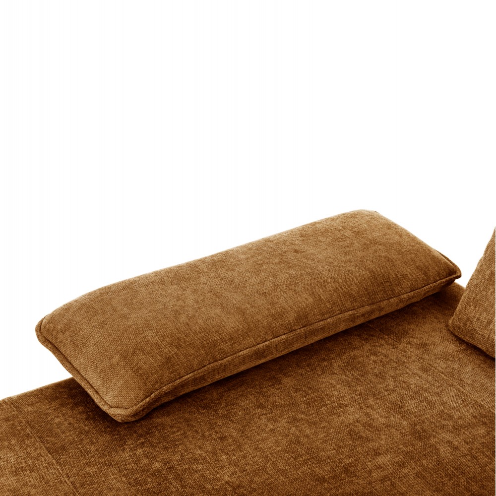 Γωνιακός καναπές-κρεβάτι "CONVERT" με αριστερή γωνία από ξύλο/ύφασμα σε κεραμιδί χρώμα 283x188x100