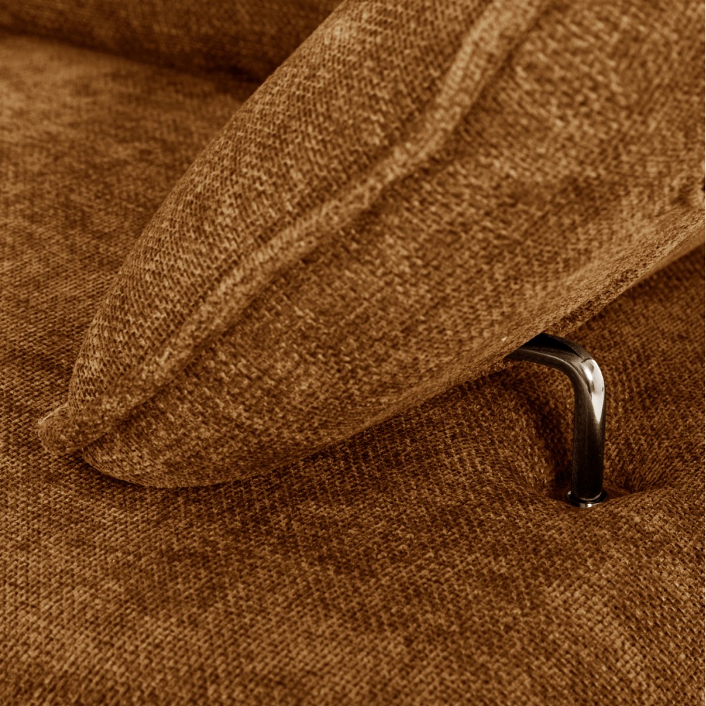 Γωνιακός καναπές-κρεβάτι "CONVERT" με αριστερή γωνία από ξύλο/ύφασμα σε κεραμιδί χρώμα 283x188x100