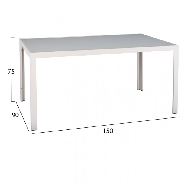 Σετ εξωτερικού χώρου "OFER" 5τμχ από μέταλλο σε άσπρο χρώμα 150x90x75