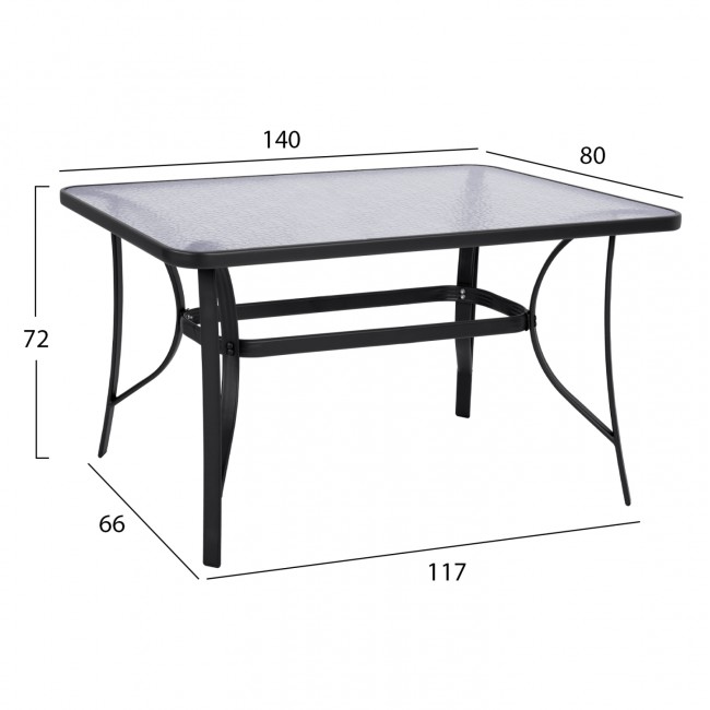 Σετ εξωτερικού χώρου "PRELUDE" 5τμχ από μέταλλο/αλουμίνιο σε γκρι χρώμα 140x80x72