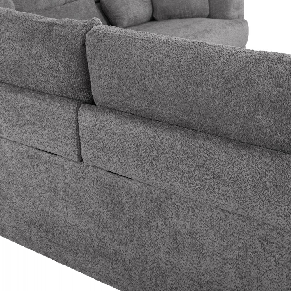 Γωνιακός καναπές "SYMMET" από μέταλλο/ύφασμα σε ανθρακί/γκρι χρώμα 314x236x102