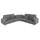 Γωνιακός καναπές "SYMMET" από μέταλλο/ύφασμα σε ανθρακί/γκρι χρώμα 314x236x102