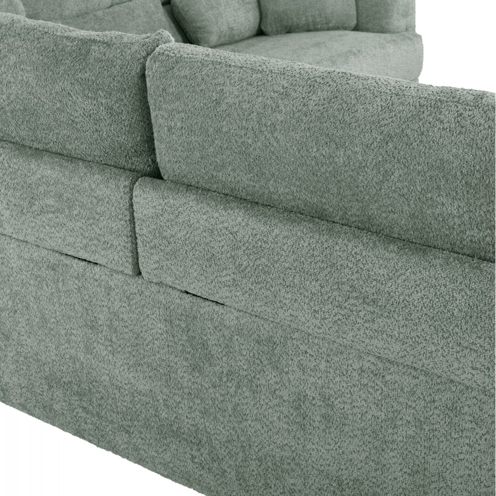 Γωνιακός καναπές "SYMMET" από μέταλλο/ύφασμα σε ανθρακί/μέντα χρώμα 314x236x102