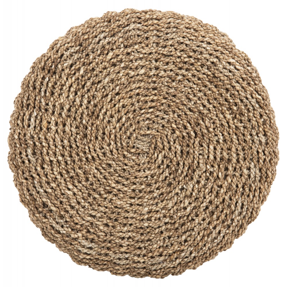 Σκαμπό "BEAM" από ξύλο/seagrass σε φυσικό/λευκό χρώμα Φ42x46