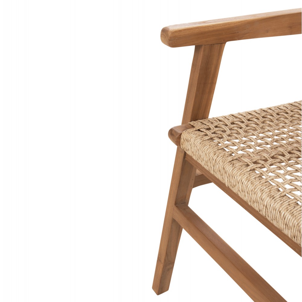 Πολυθρόνα "BJORN" από ξύλο/σχοινί σε φυσικό χρώμα 56x56x83