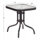 Τραπέζι "FIGO" από μέταλλο/γυαλί σε μαύρο χρώμα 45x45x50