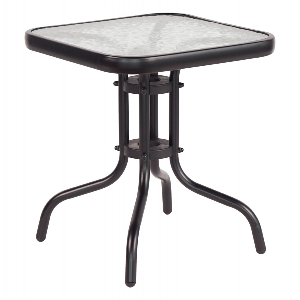 Τραπέζι "FIGO" από μέταλλο/γυαλί σε μαύρο χρώμα 45x45x50