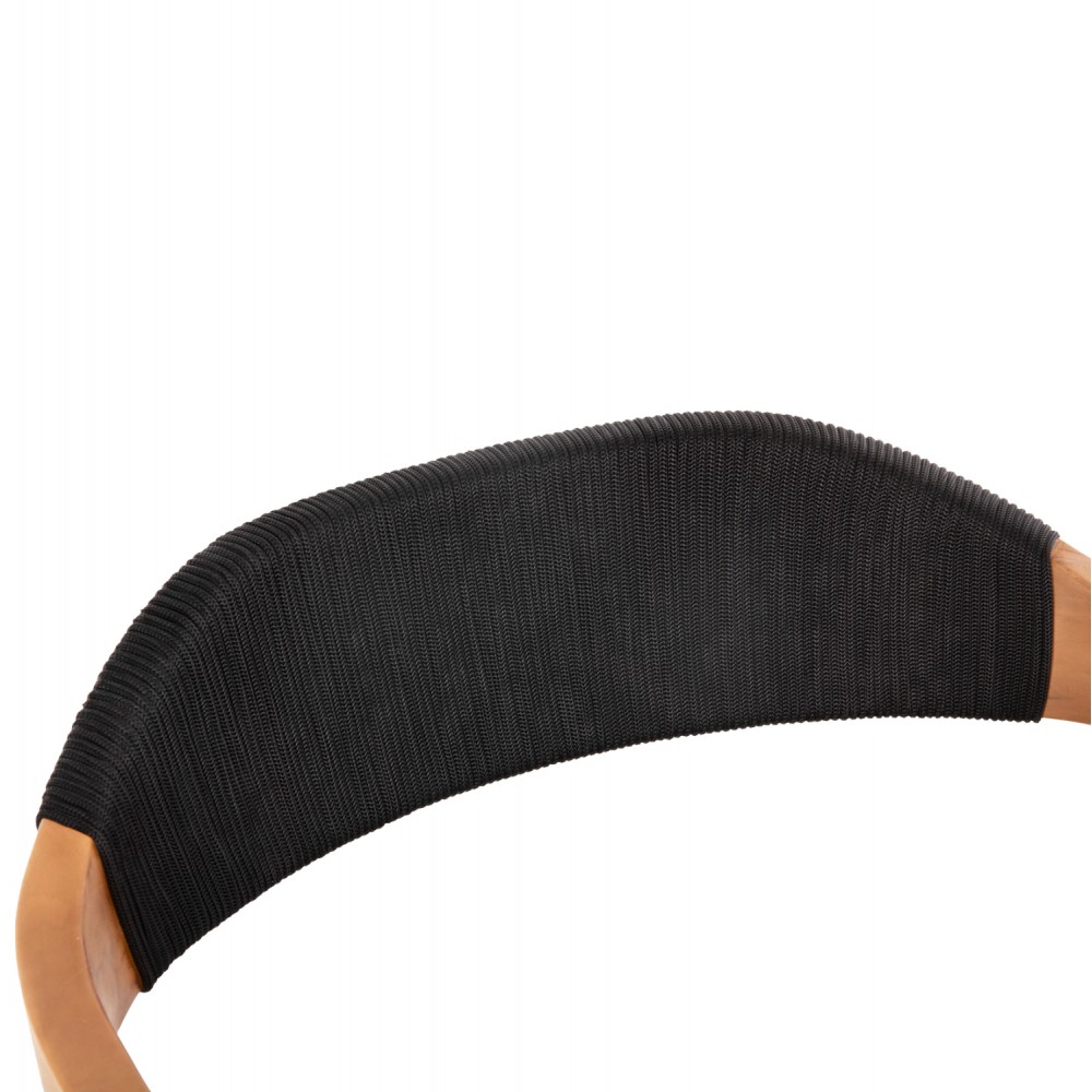 Πολυθρόνα "RIMINI"  από ξύλο/σχοινί σε φυσικό/μαύρο χρώμα 60x61x76