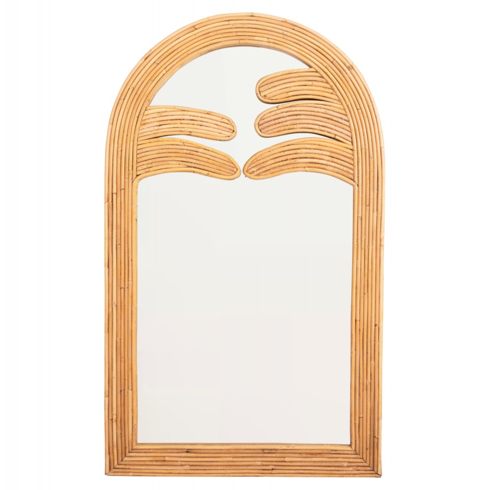 Καθρέπτης τοίχου "REFLECT" από rattan σε χρώμα φυσικό 60x4.5x100