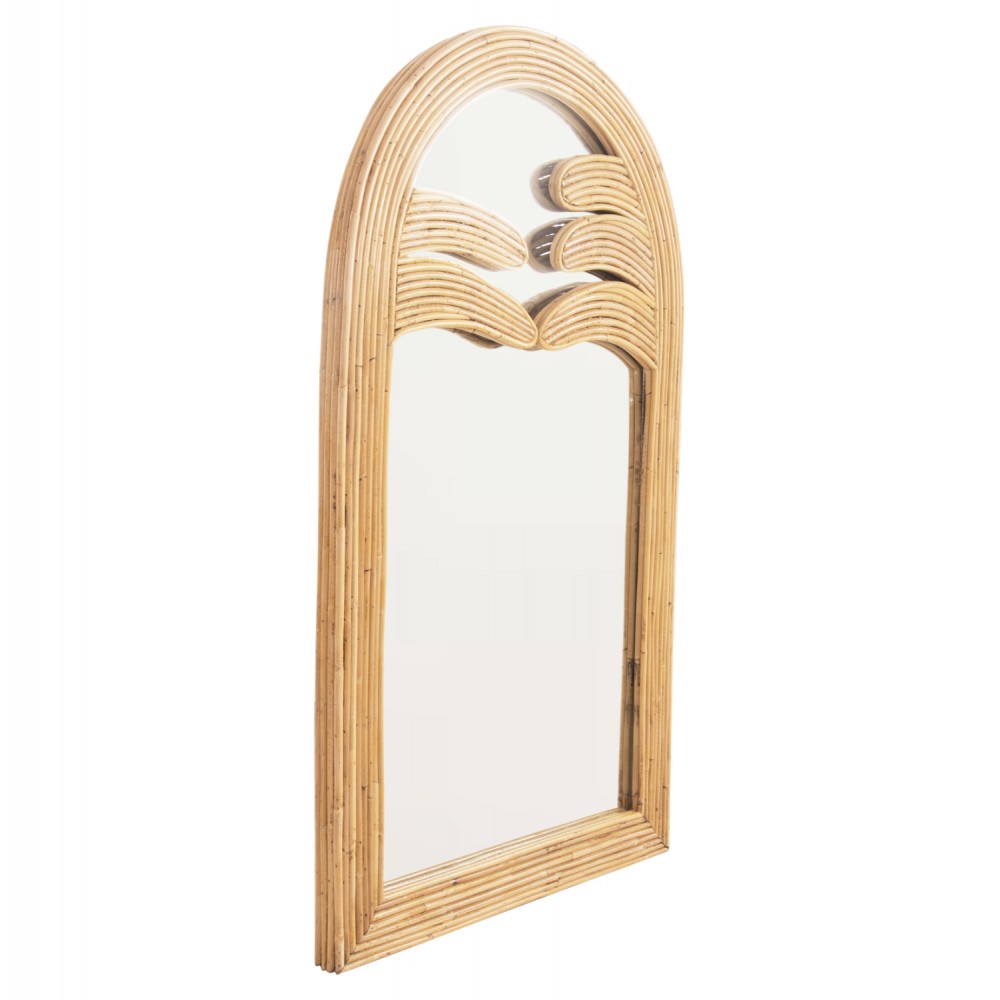 Καθρέπτης τοίχου "REFLECT" από rattan σε χρώμα φυσικό 60x4.5x100