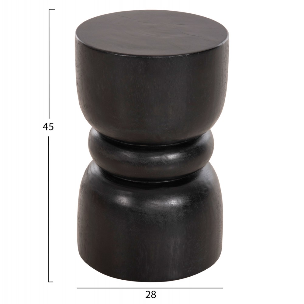 Σκαμπό "BELLO" από ξύλο σε μαύρο χρώμα Φ28x45