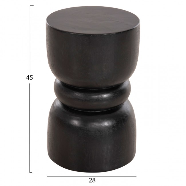 Σκαμπό "BELLO" από ξύλο σε μαύρο χρώμα Φ28x45