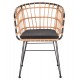 Πολυθρόνα κήπου "ALLEGRA" από μέταλλο/wicker σε μαύρο/μπεζ χρώμα 58x61x81