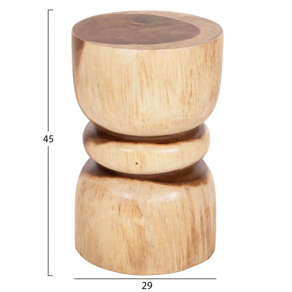 Σκαμπό "BELLO" από ξύλο σε φυσικό χρώμα Φ29x45