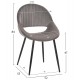 Καρέκλα "ODEN" από βελούδο/μέταλλο σε γκρι/μαύρο χρώμα 52x55x84