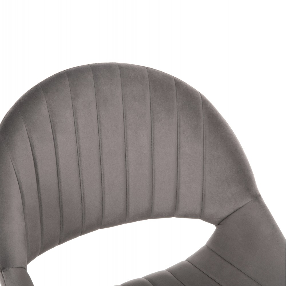 Καρέκλα "ODEN" από βελούδο/μέταλλο σε γκρι/μαύρο χρώμα 52x55x84