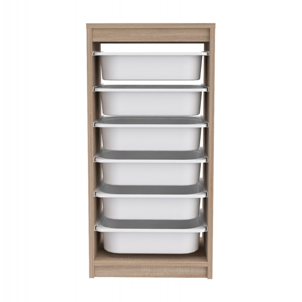 Συρταριέρα "SANI" σε σονόμα/λευκό χρώμα 45.5x29.6x91.8