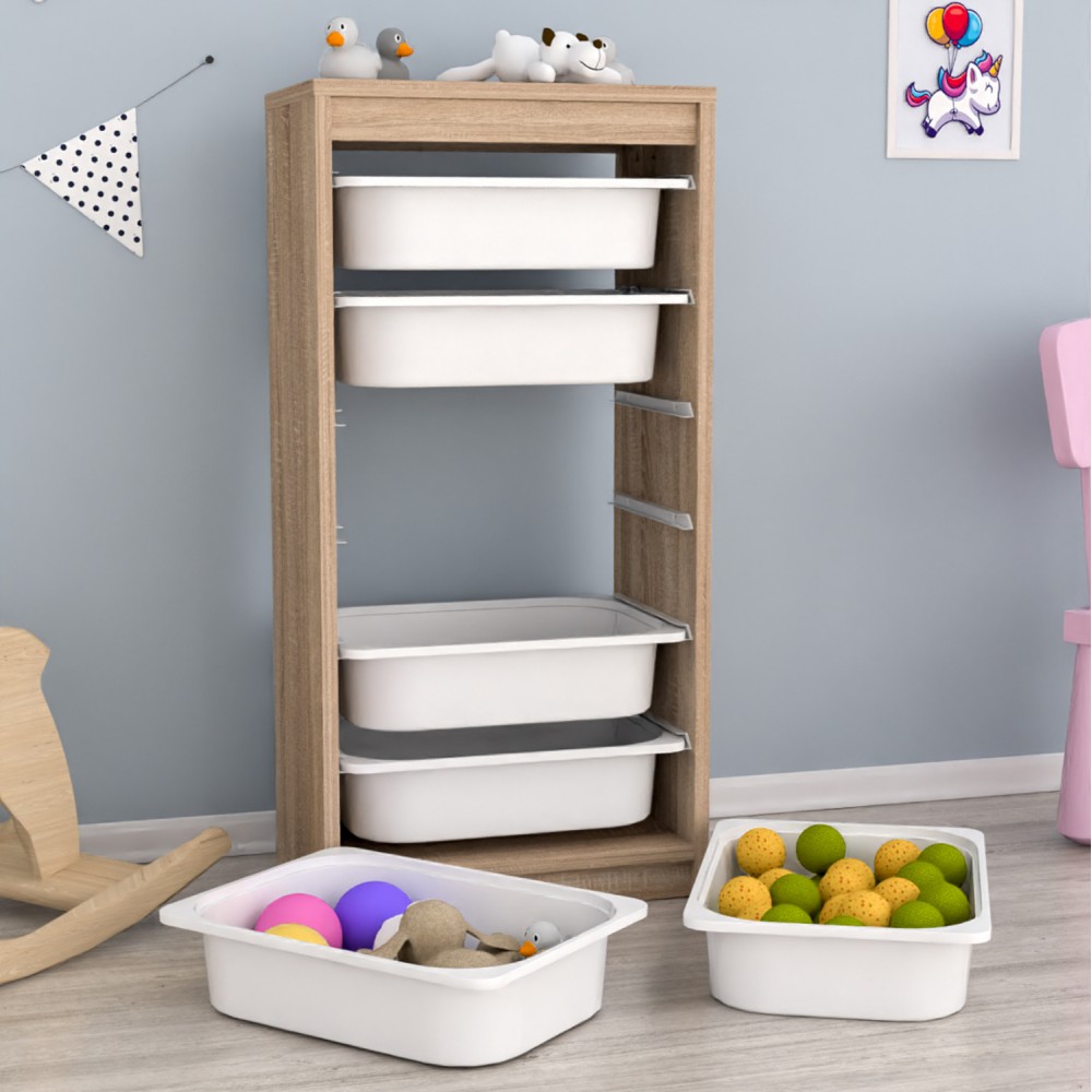 Συρταριέρα "SANI" σε σονόμα/λευκό χρώμα 45.5x29.6x91.8