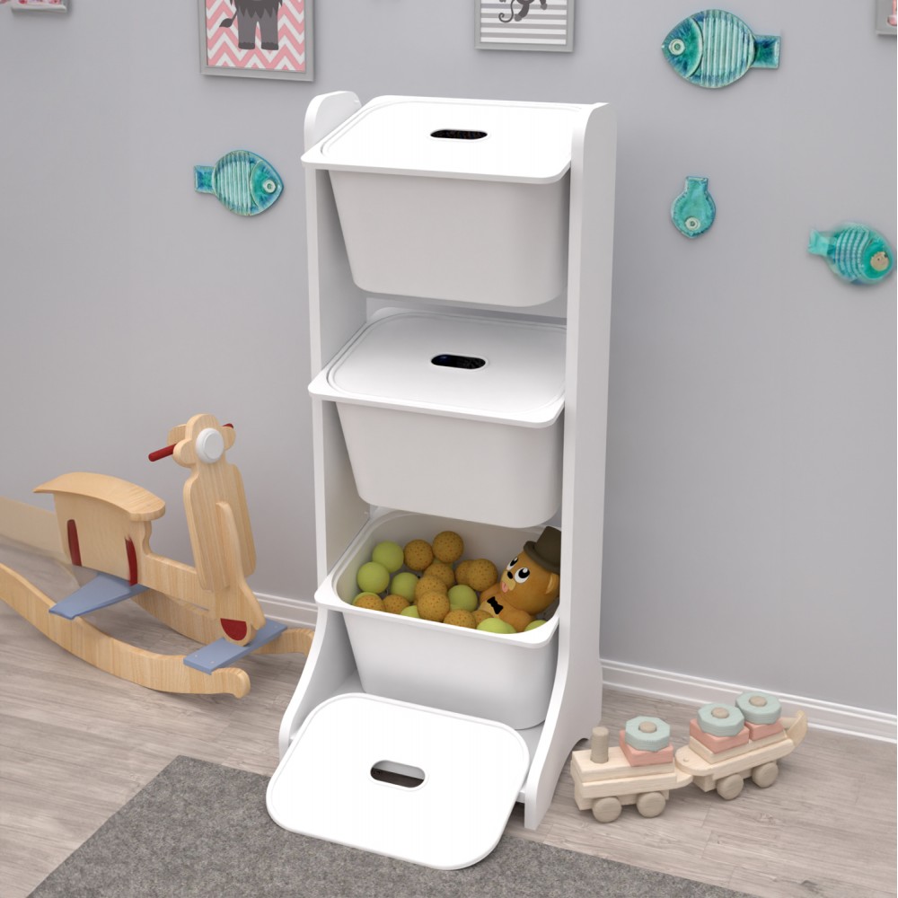 Έπιπλο αποθήκευσης "FRED" σε λευκό χρώμα 44x35x107