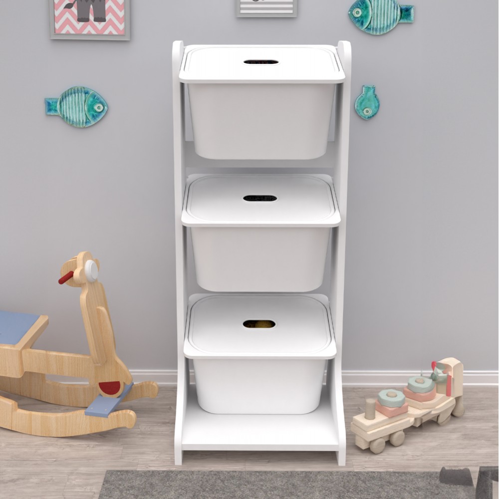 Έπιπλο αποθήκευσης "FRED" σε λευκό χρώμα 44x35x107