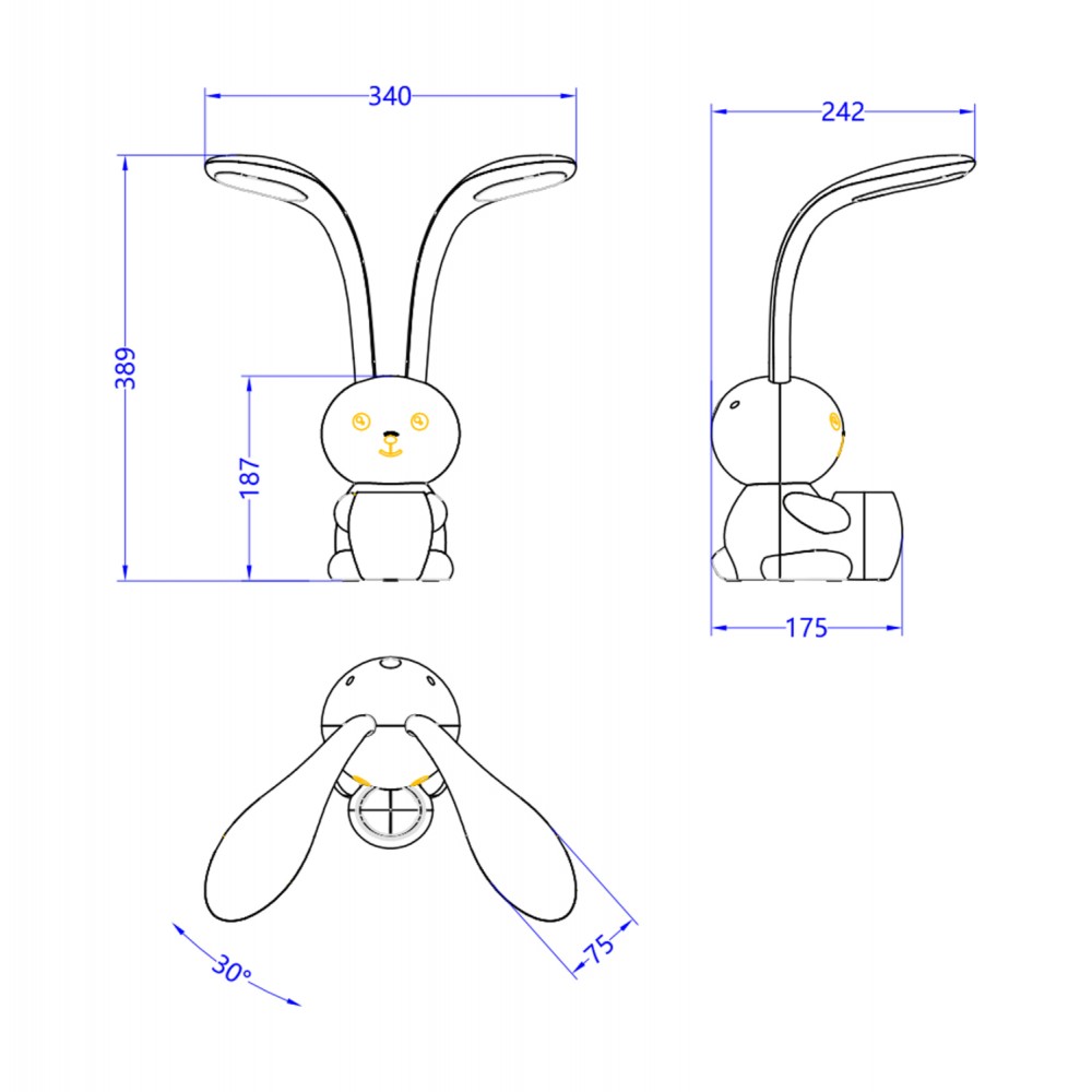Παιδικό φωτιστικό γραφείου led "BADOO" με μολυβοθήκη από ΑΒS σε χρώμα κίτρινο 10W