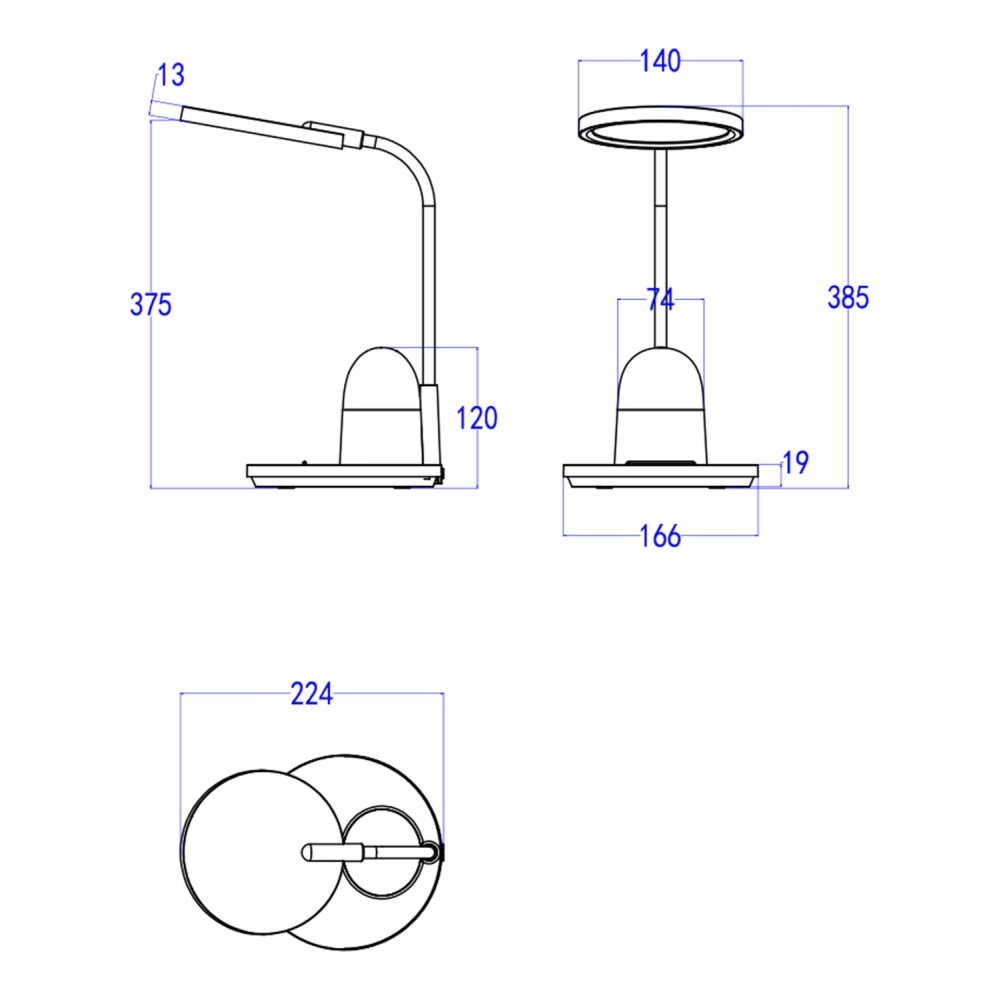 Παιδικό φωτιστικό γραφείου led "BADOO" από ΑΒS σε χρώμα λευκό 10W