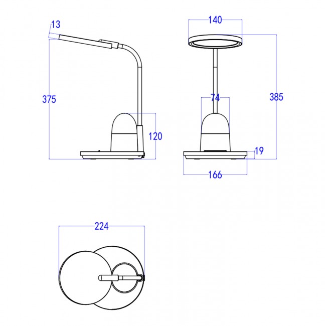 Παιδικό φωτιστικό γραφείου led "BADOO" από ΑΒS σε χρώμα λευκό 10W