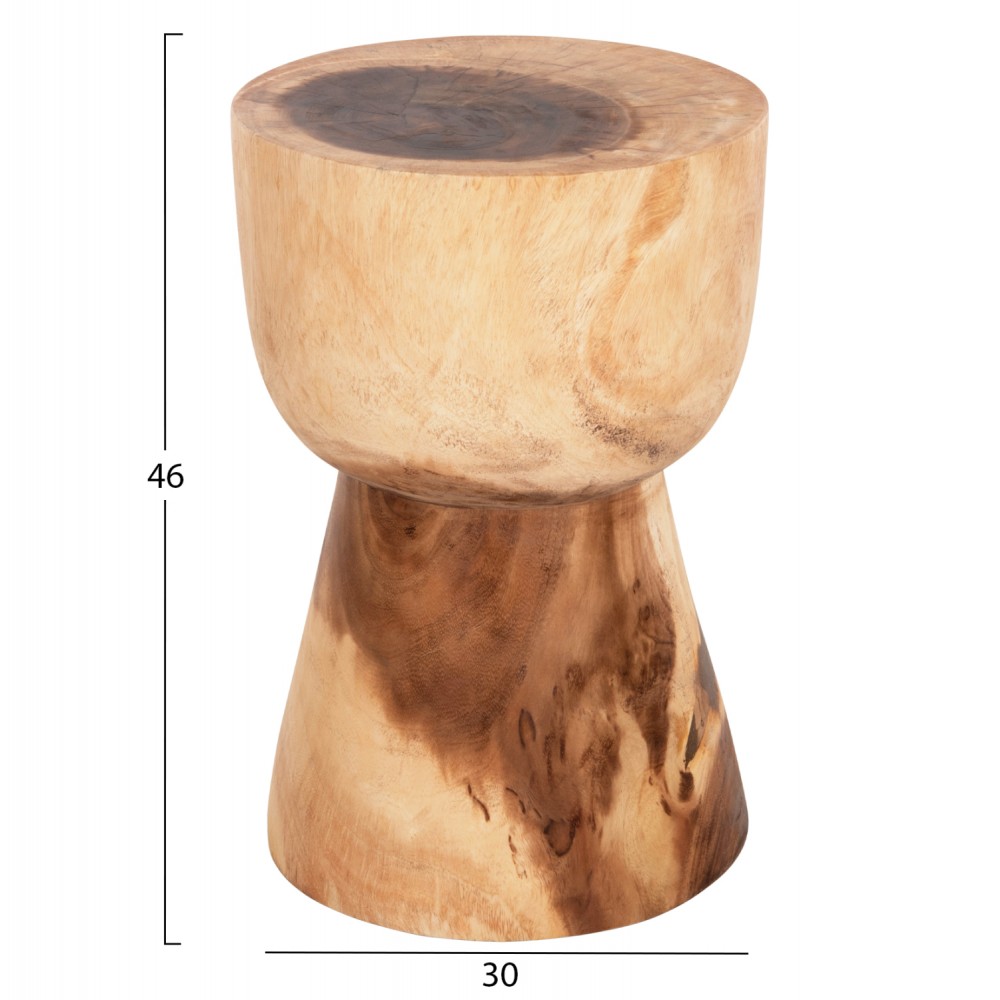 Σκαμπό "ΜΑΜΒΑ" από ξύλο σε φυσικό χρώμα Φ30x46