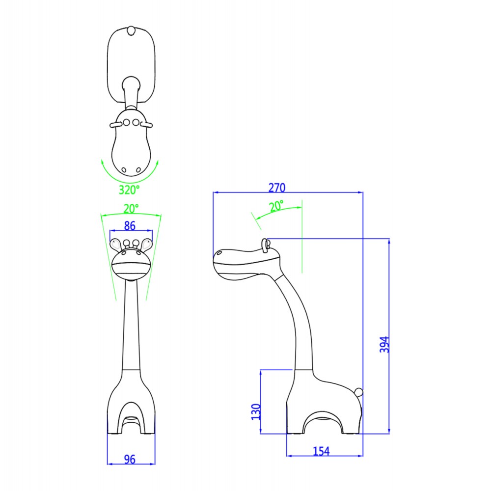 Παιδικό φωτιστικό γραφείου led "BADOO" από ΑΒS σε χρώμα κίτρινο 6W