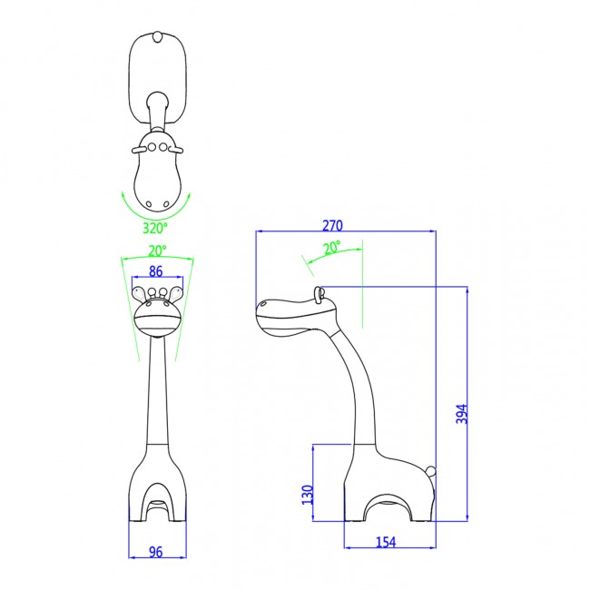 Παιδικό φωτιστικό γραφείου led "BADOO" από ΑΒS σε χρώμα κίτρινο 6W