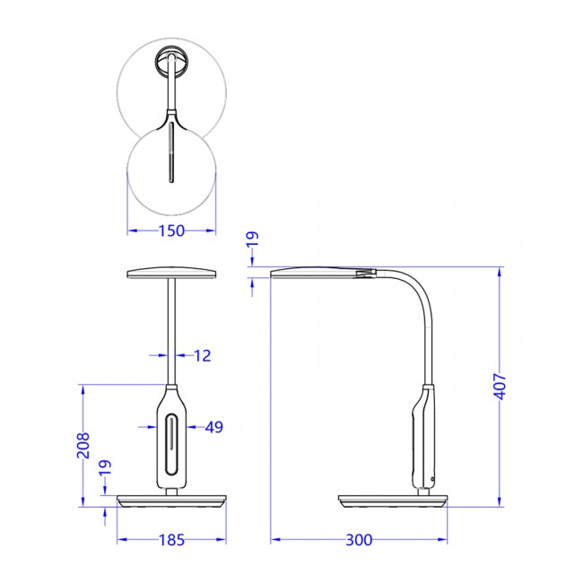 Φωτιστικό γραφείου led "BLAIN" από ABS/σιλικόνη σε γκρι/λευκό χρώμα 10W