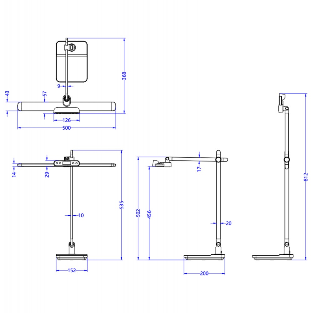 Φωτιστικό γραφείου led "BRAIN PRO" από ABS/αλουμίνιο σε χρώμα ασημί 36.8x81 12W