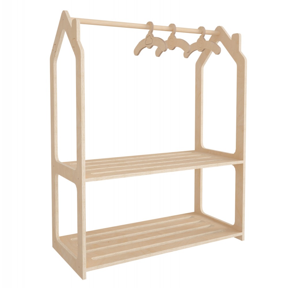 Κρεμάστρα παιδική "SANI" από ξύλο σε χρώμα φυσικό 86x49x110