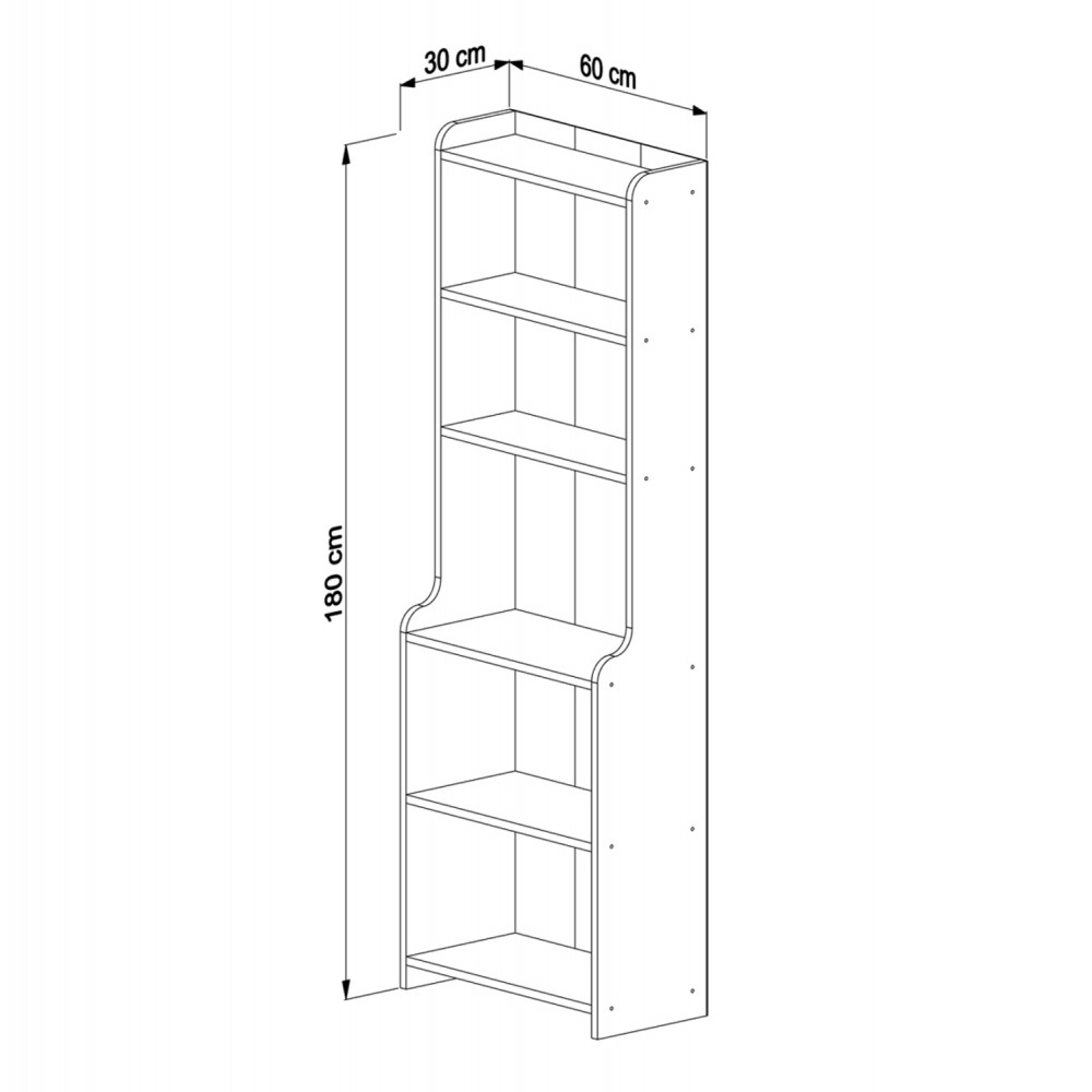 Βιβλιοθήκη "NEAT" σε φυσικό χρώμα 60x30x180