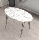 Τραπέζι σαλονιού "GRANIT" από μέταλλο σε λευκό χρώμα μαρμάρου 90x50x42